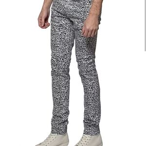 Men's Greyson Leopard Skinny-Fit Jeans